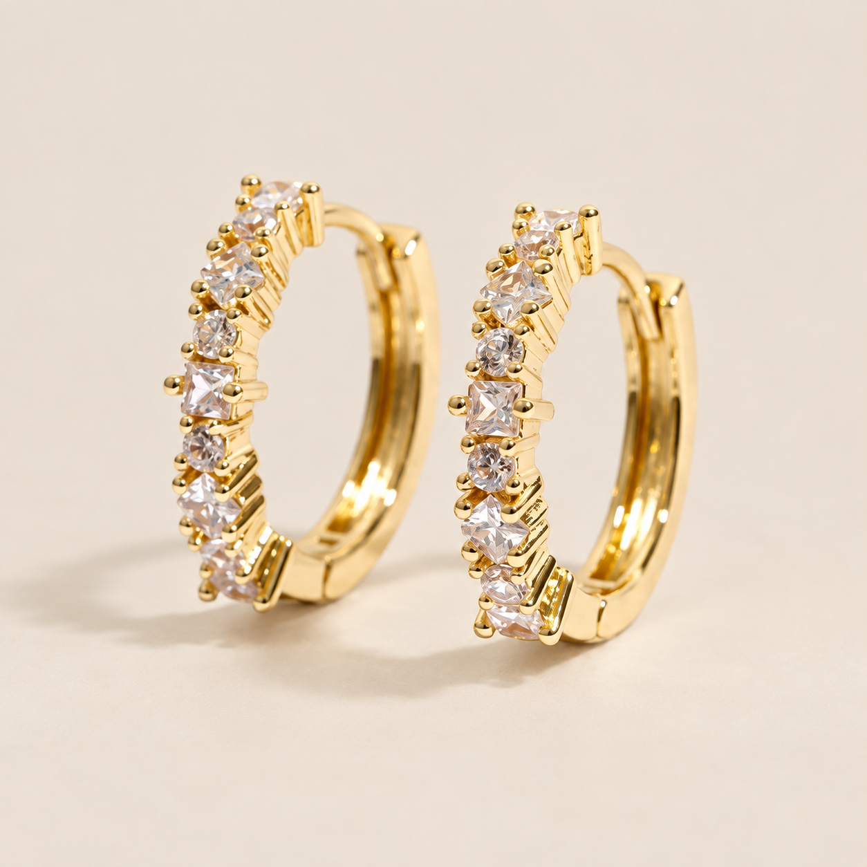 Gold Pavé Hoops