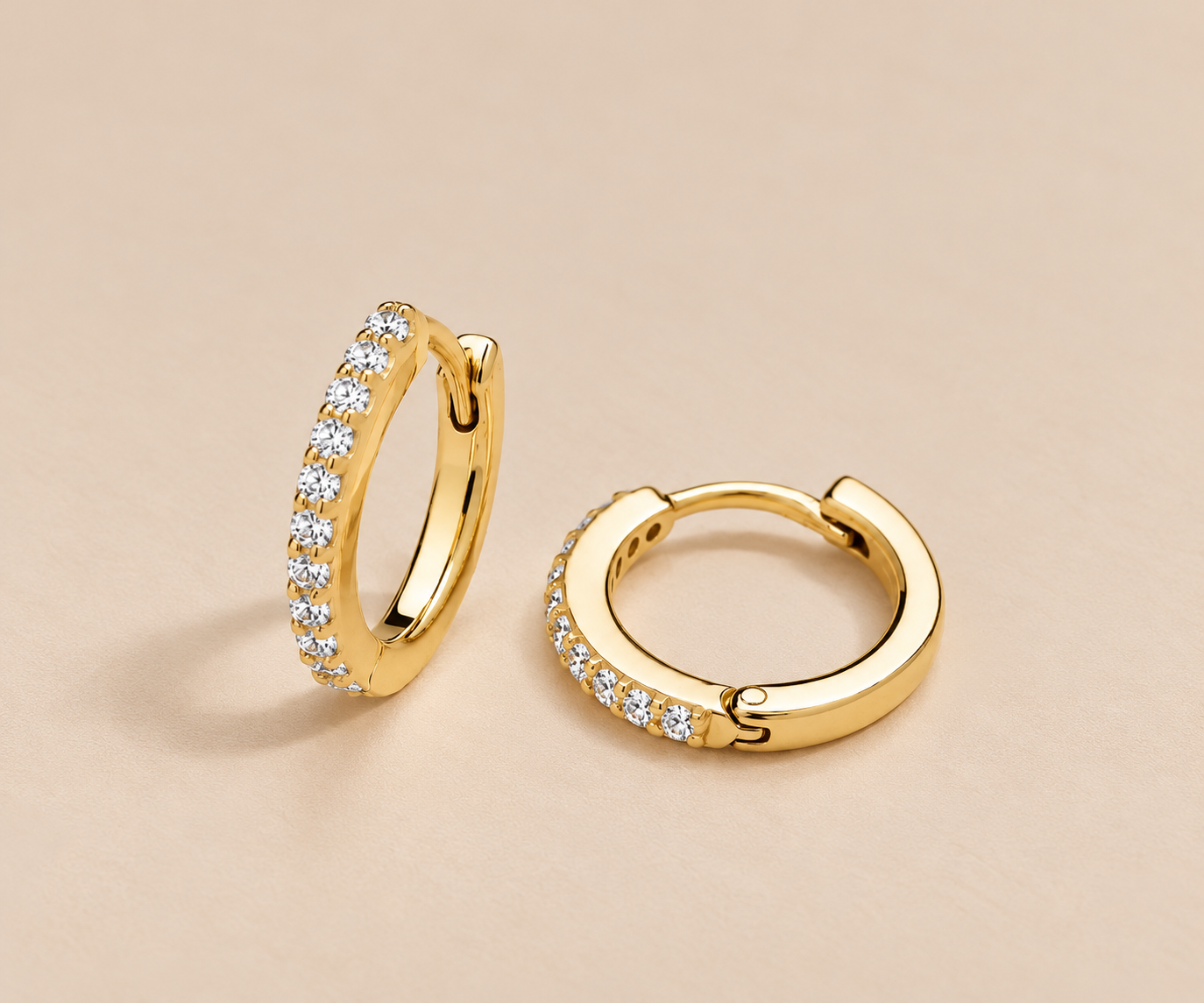 Gold Cubic Zirconia Huggies