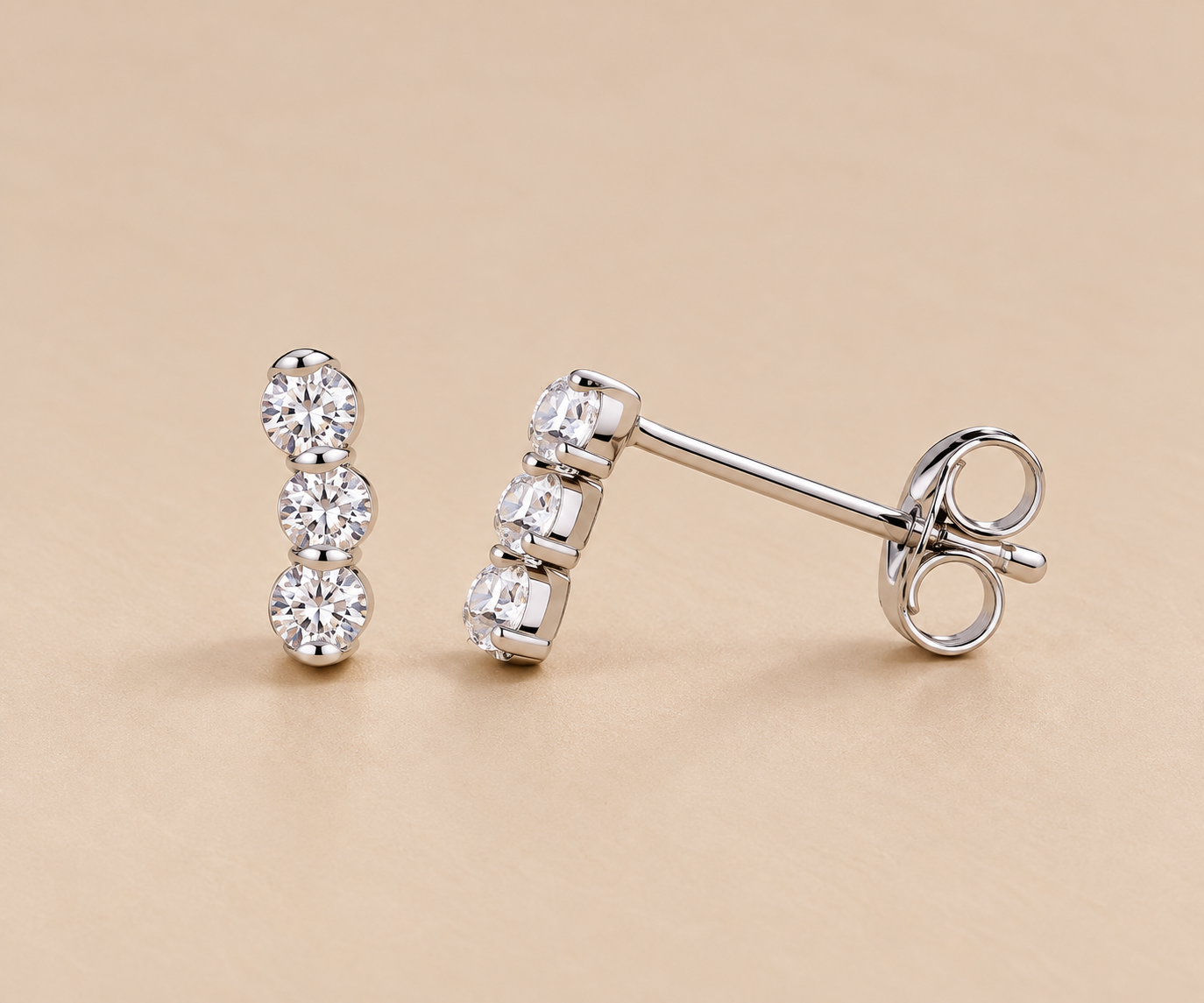 Triple Stone • Cubic Zirconia • Silver