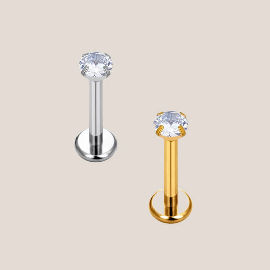 Round Cubic Zirconia Labret • Threadless