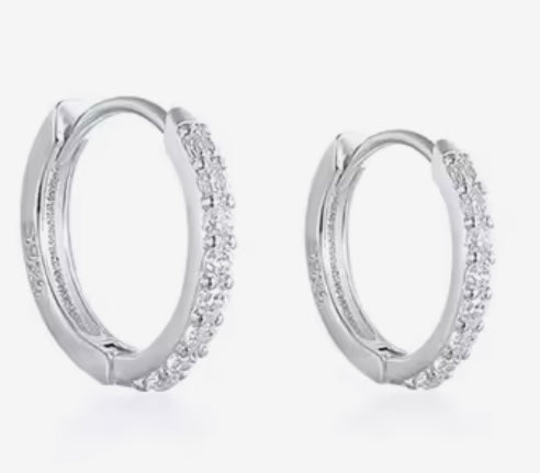 Silver Diamanté Huggies