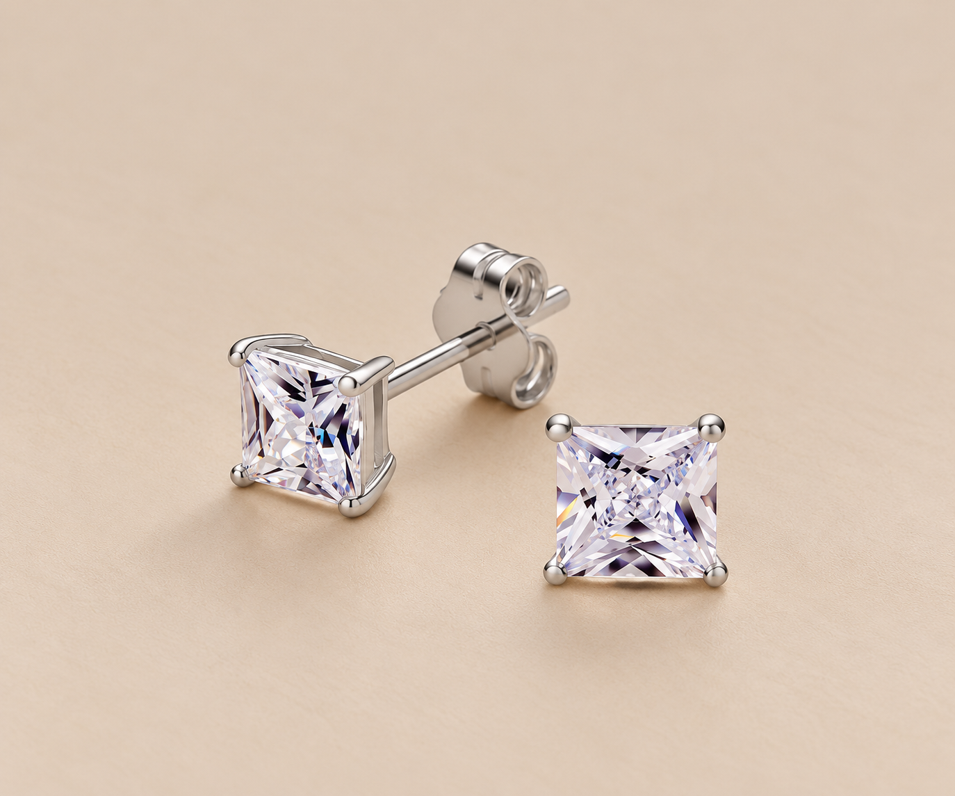 Princess Cut • Cubic Zirconia • Silver