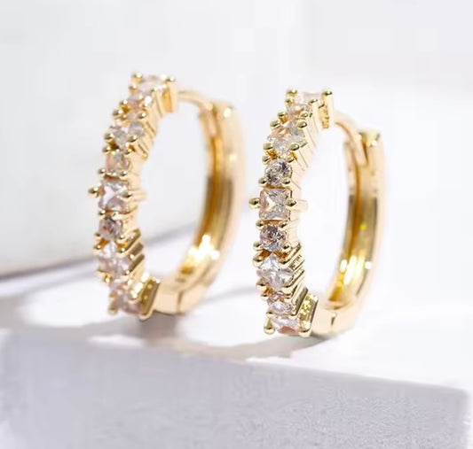 Gold Pavé Hoops