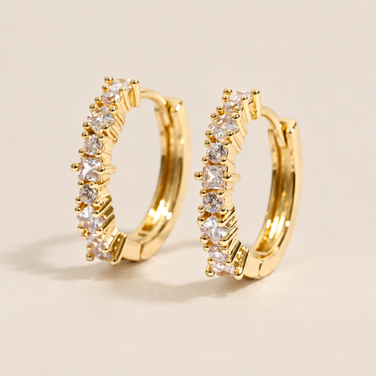 Gold Pavé Hoops