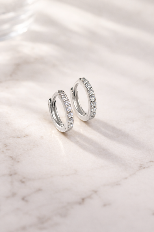 Silver Diamanté Huggies